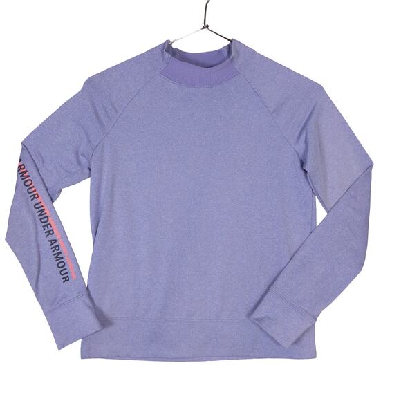 Under Armour Lilac Loose Sweatshirt Size Large Youth High Neck Long Sleeve - Picture 1 of 6